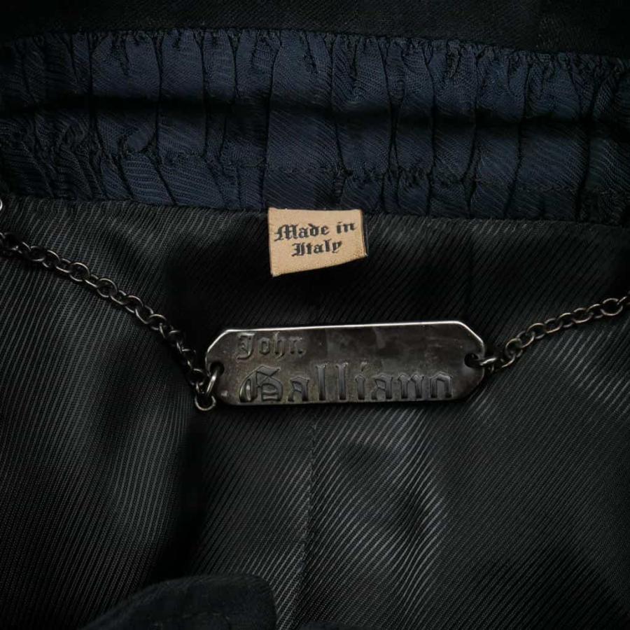 ジョンガリアーノ JOHN GALLIANO アーカイブ ナポレオンコート ジャケット コットンリネン 48 ブラック 黒 AUY505A メンズの画像