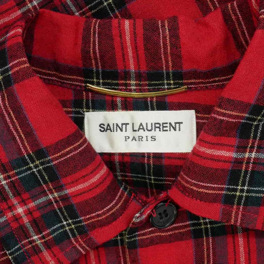 サンローラン パリ SAINT LAURENT PARIS チェックシャツ ネルシャツ