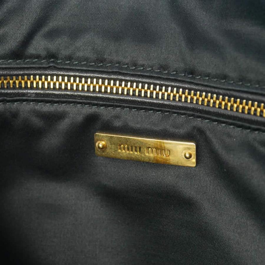 miu miu（ミュウミュウ） レザー スタッズ クラッチバッグ ゴールド