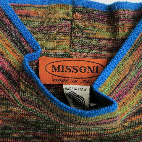 ミッソーニ MISSONI 美品 ニット セットアップ 上下 スカート セーター ハイネック 長袖 ひざ丈 ウール マルチカラー 42 レディース｜vectorpremium｜04