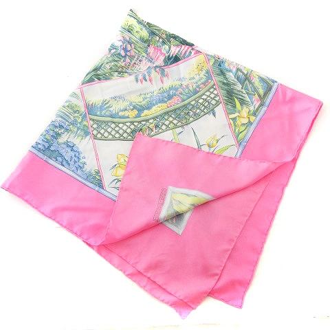 HERMES シルク100% カレ90 モネの庭 スカーフ