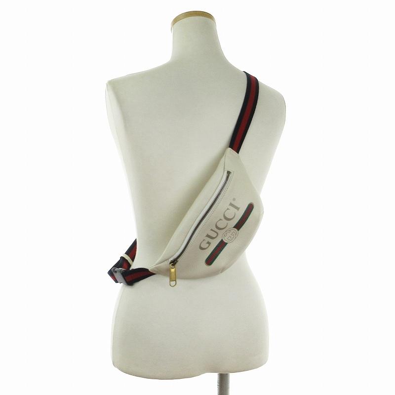 GUCCI レザーボディバッグ アイボリー