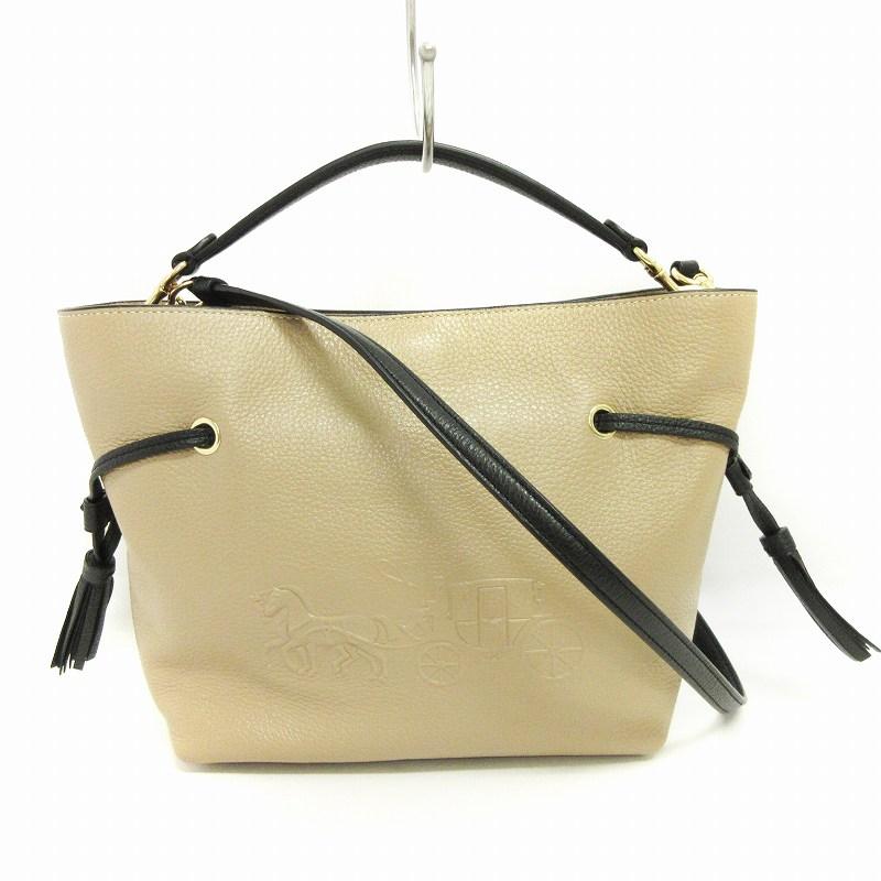 COACH アンディ2way クロスボディーバックベージュレザー本革