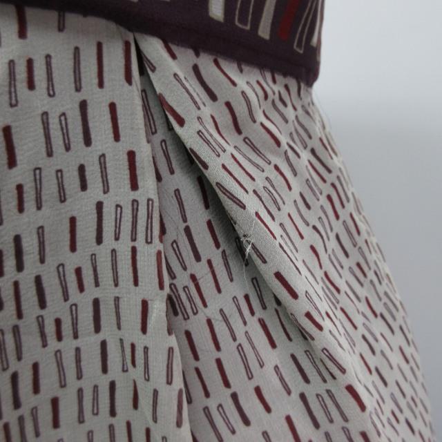 ポールカ PAULE KA ワンピース 膝丈 シルク エンジ系 36 Sサイズ相当  