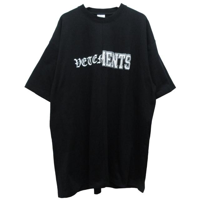 ヴェトモン ベトモン VETEMENTS vertical cut-up LogoTee Tシャツ 半袖  