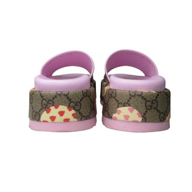 GUCCI レ ポム プラットフォームサンダル ピンク 38 24.5-25cm相当  