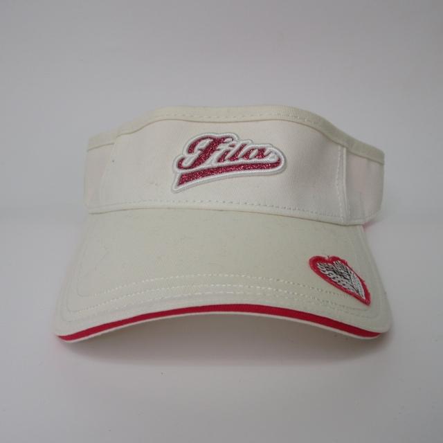 フィラ FILA GOLF サンバイザー ロゴラメ スパンコール 刺繍 ホワイト 