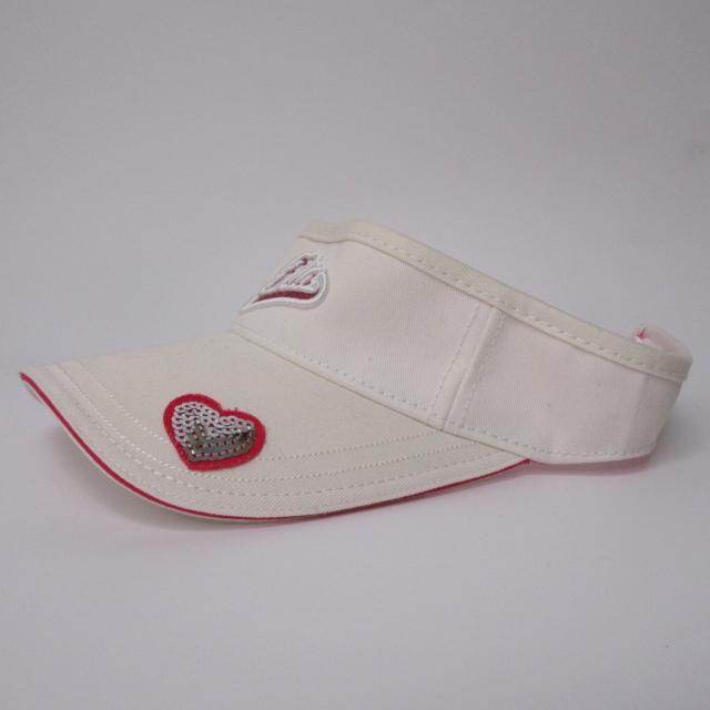 フィラ FILA GOLF サンバイザー ロゴラメ スパンコール 刺繍 ホワイト 