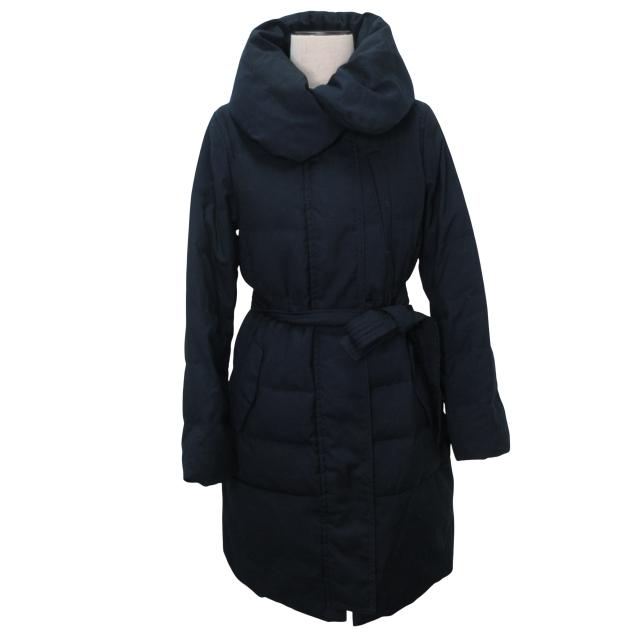 新品未使用タグ付きプラステ PLSTロングダウンコートファー付き S ネイビー プラステ PLST 長袖 ダウンロングコート O Mサイズ相当 ネイビー 1230