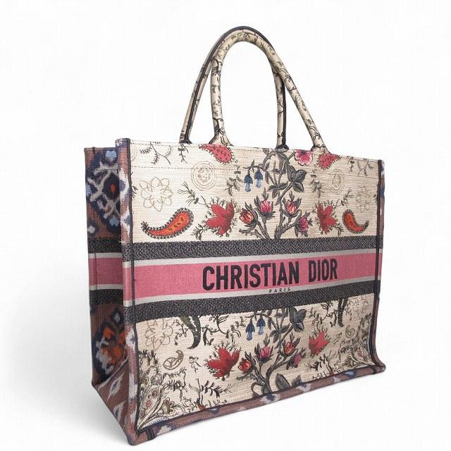 【中古】クリスチャンディオール Christian Dior 美品 BOOK TOTE ブックトート ラージ トートバッグ ボタニカル柄 Christian Dior（クリスチャン・ディオール） 美品 BOOK TOTE ブック