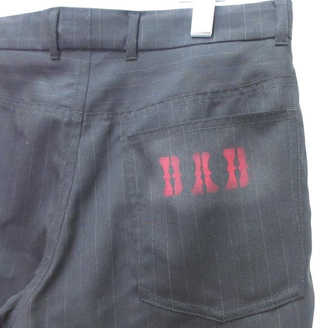 MASU パンツ ロング ウール ストライプ 46 Mサイズ相当 ブラック k1912