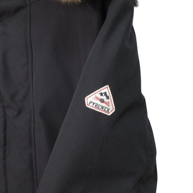 【中古】Pyrenex ANNECY FUR アヌシーダウンジャケット コート ファー ワッペン HMM037 Ｍ ブラック k199615 メンズ ピレネックス Pyrenex ANNECY FUR アヌシーダウンジャケット コート