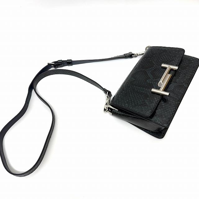 トッズ TOD'S クロスボディ ショルダーバッグ ダブルT パイソン