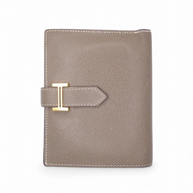 HERMES ベアンコンパクト エトゥープゴールド金具 HERMES（エルメス） ベアンコンパクト エトゥープ ゴールド金具 ヴォー