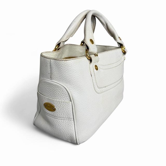 【CELINE】セリーヌ ブギーバッグ ハンドバッグ ホワイト レザー CELINE セリーヌ ブギーバッグ ハンドバッグ ホワイト レザー