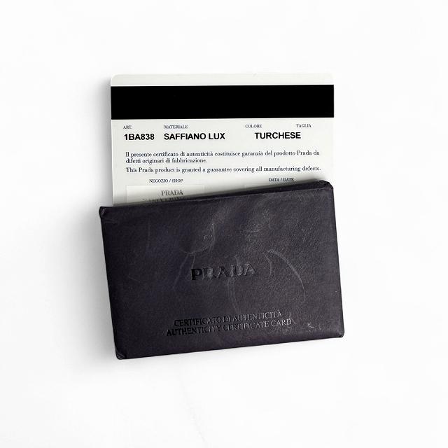 PRADA プラダ サフィアーノレザー ショルダーバッグ 2way ターコイズ