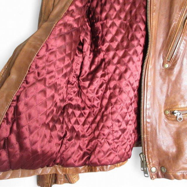 【美品】アビレックス　ライダース　レザージャケット　羊革　茶色　激レア　2XL AVIREX（アヴィレックス） ライダースジャケット レザージャケット 革