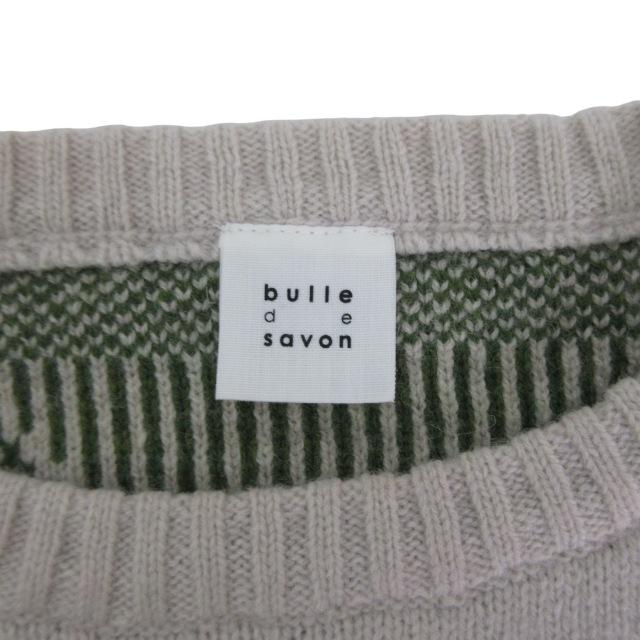 美品 ビュルデサボン やまみちジャガード パッチワーク ニット bulle de savon（ビュルデサボン）の「やまみちジャガード パッチ