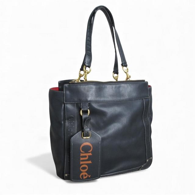 【中古】クロエ CHLOE エデン トートバッグ ロゴ ブラック 92859116 1214 レディース Chloe（クロエ） エデン トートバッグ ロゴ ブラック 92859116 1214