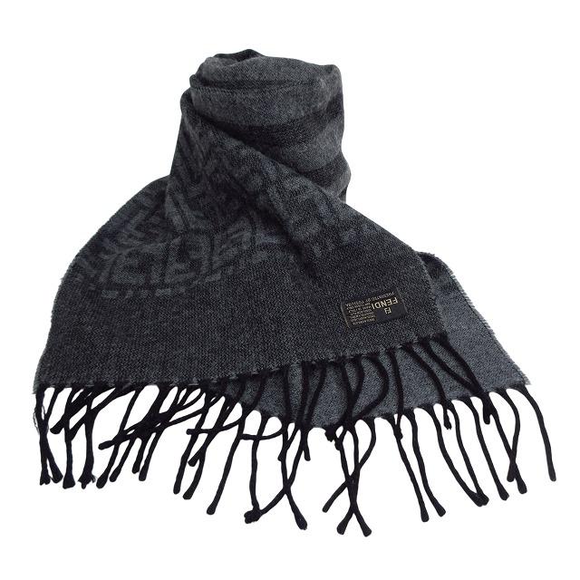 FENDI（フェンディ） FENDI TOSHIBA マフラー ズッカ柄 グレー