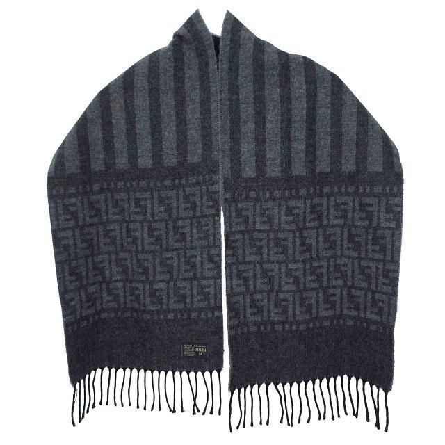 FENDI（フェンディ） FENDI TOSHIBA マフラー ズッカ柄 グレー