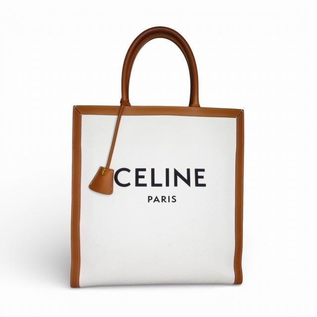 CELINE（セリーヌ） 美品 バーティカルカバ ラージ キャンバス レザー 