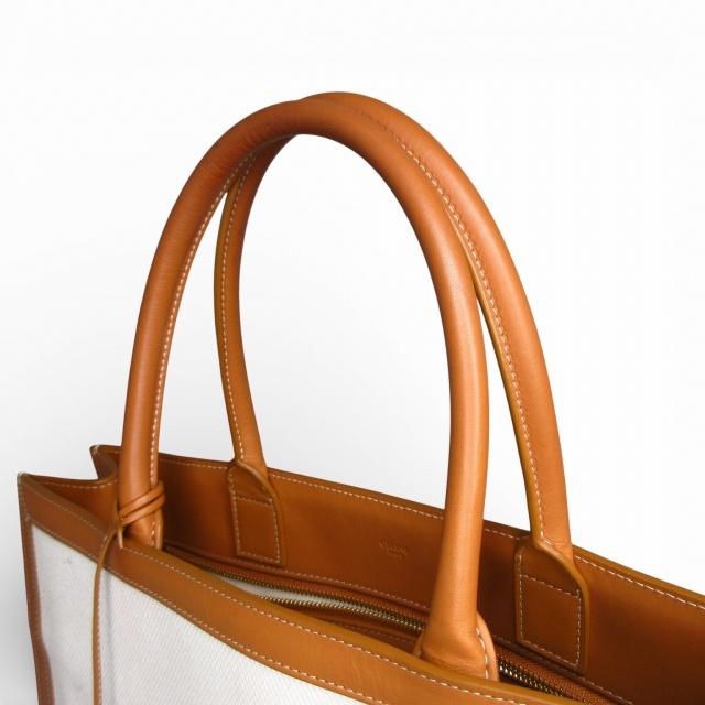 CELINE（セリーヌ） 美品 バーティカルカバ ラージ キャンバス レザー 