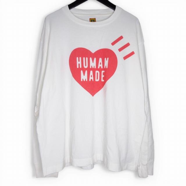 ヒューマンメイド HUMAN MADE Tシャツ 長袖 ロンT ハートロゴ ホワイト