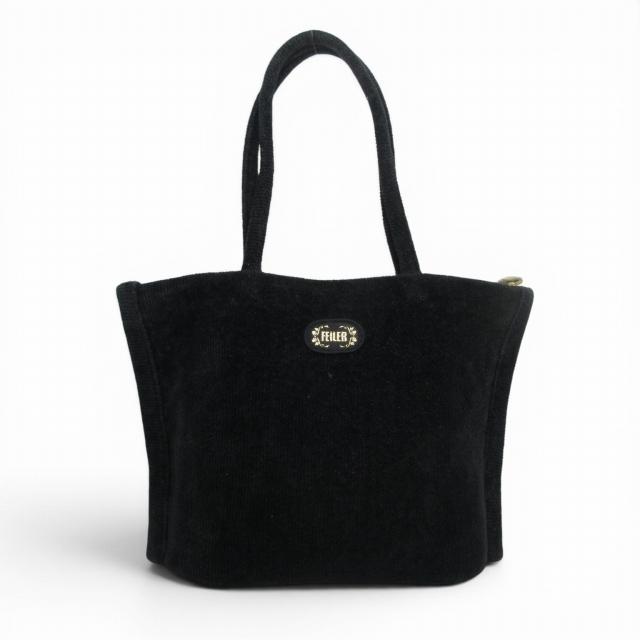 FEILER トートバッグ ブラック　LL大 フェイラー FEILER 美品 シュニール織 トートバッグ ハンドバッグ