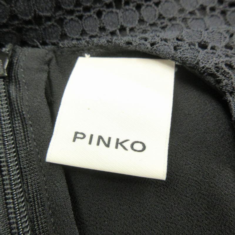 ピンコ PINKO 美品 近年 レース ワンピース ドレス ノースリーブ Vネック ストレッチ有 黒 ブラック I 38 約S 0310 レディース｜vectorpremium｜07