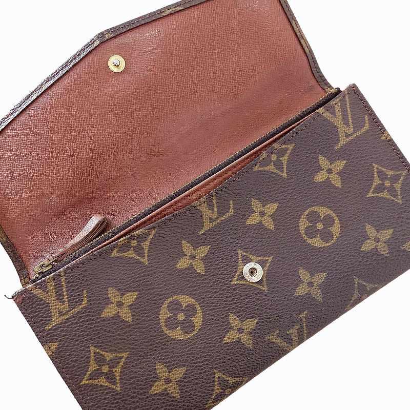 ルイヴィトン LOUIS VUITTON モノグラム ポシェット ポルト モネ ロングウォレット 長財布 フランス製 M60175 ブラウン 0331 レディース｜vectorpremium｜04