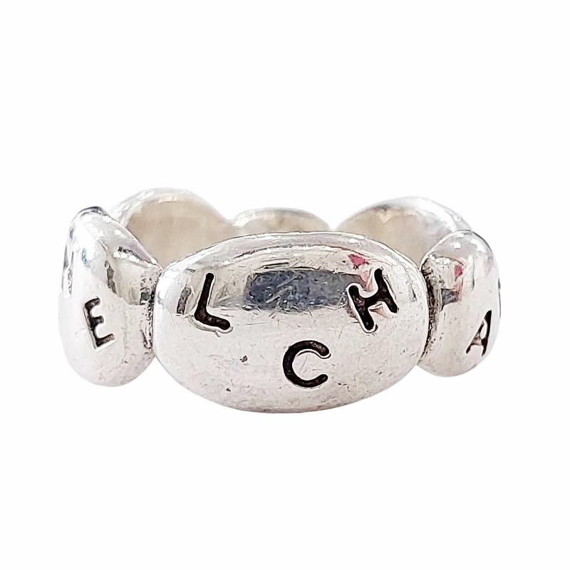シャネル CHANEL カメリア ロゴ リング 指輪 シルバー 925 9号 