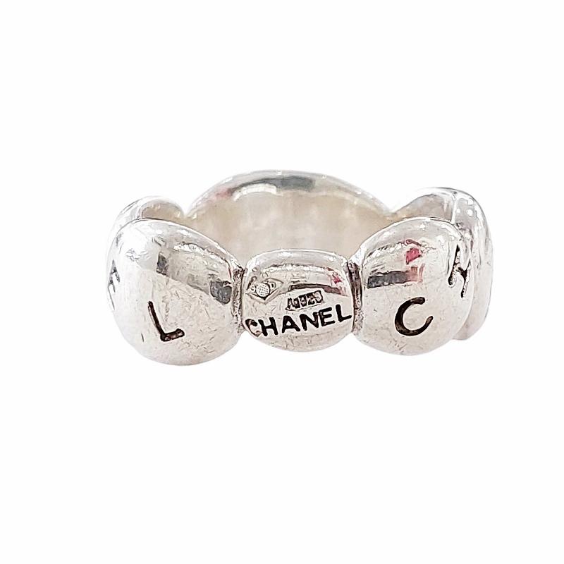 CHANEL ロゴリング シルバー ストーン付き ☆美品☆CHANEL シャネルシルバー ロゴリング ストーン付き | ヤマダ