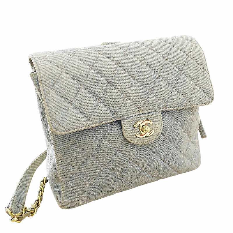 シャネル CHANEL ヴィンテージ 4番台 デニム マトラッセ リュック 