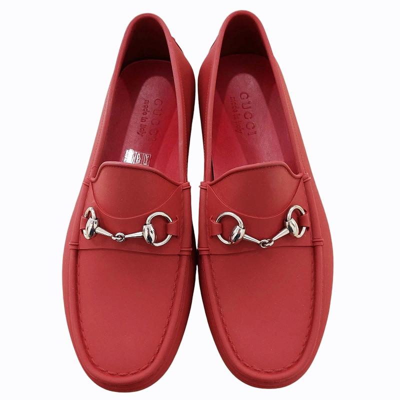 未使用品 グッチ GUCCI ホースビット ラバーローファー レインシューズ 