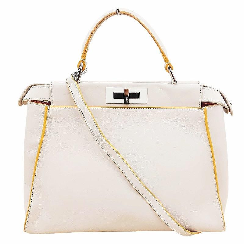 FENDI ピーカブー 2way レザーハンドバッグ ターンロック FENDI ピーカブー 2way レザーハンドバッグ ターンロック FENDI