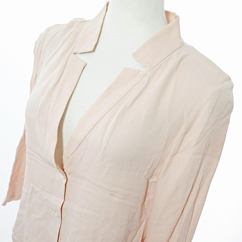 theory luxe セオリーリュクス 開襟 シャツ ブラウス 7分袖 ストレッチ