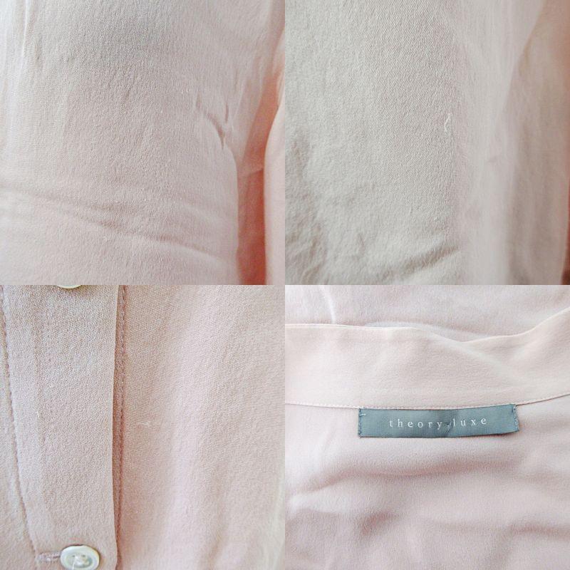 theory luxe セオリーリュクス 開襟 シャツ ブラウス 7分袖 ストレッチ