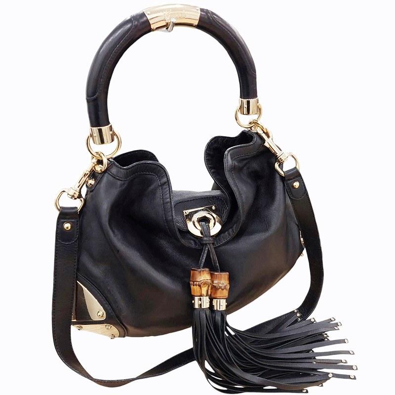 グッチ GUCCI バンブー インディ タッセル 2WAY ショルダーバッグ  