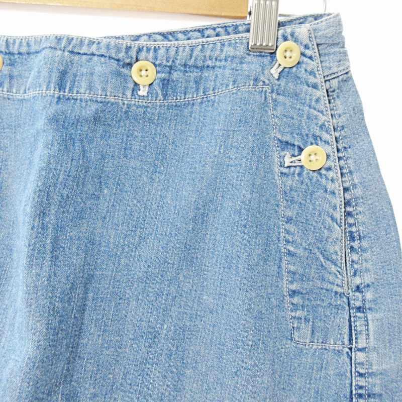 ダナキャランニューヨーク DKNY デニム スカパン ショート パンツ キュロット スカート 6 インディゴ 1018 レディース 220