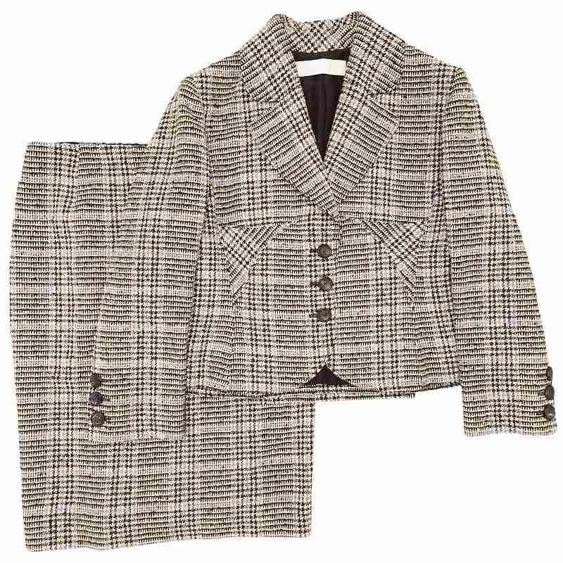 ヴァレンティノ ヴァレンチノ VALENTINO 美品 ツイード チェック  