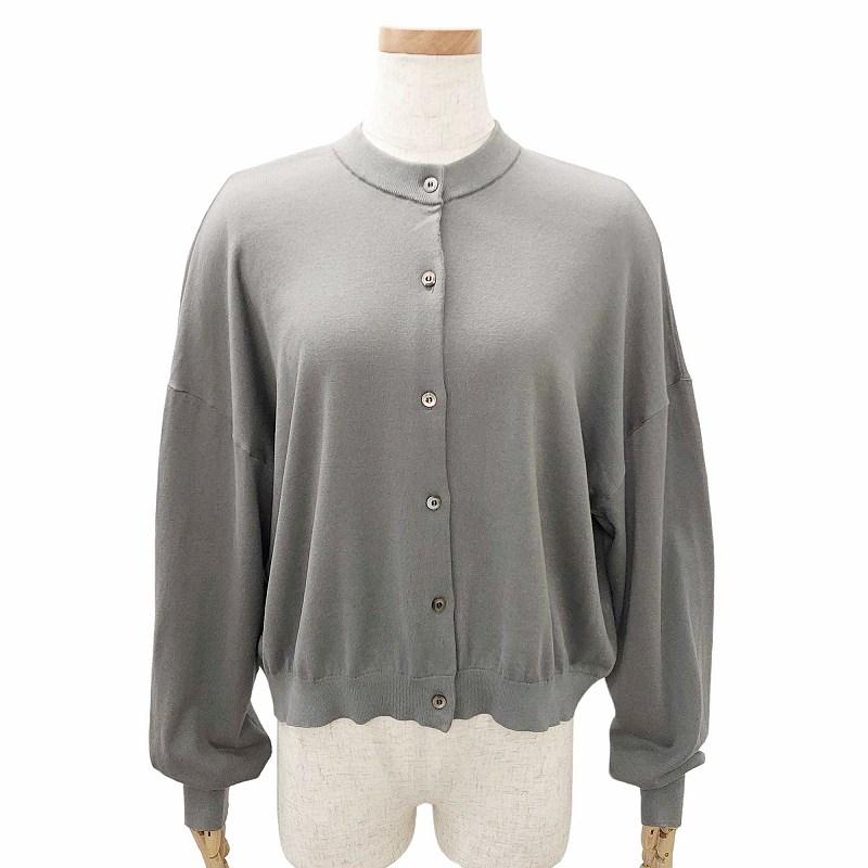 ENFOLD プレーティングスムース ショートカーディガン ミラノリブ グレー 未使用級 ENFOLD ショートカーディガン ミラノリブ グレー 38 - メルカリ