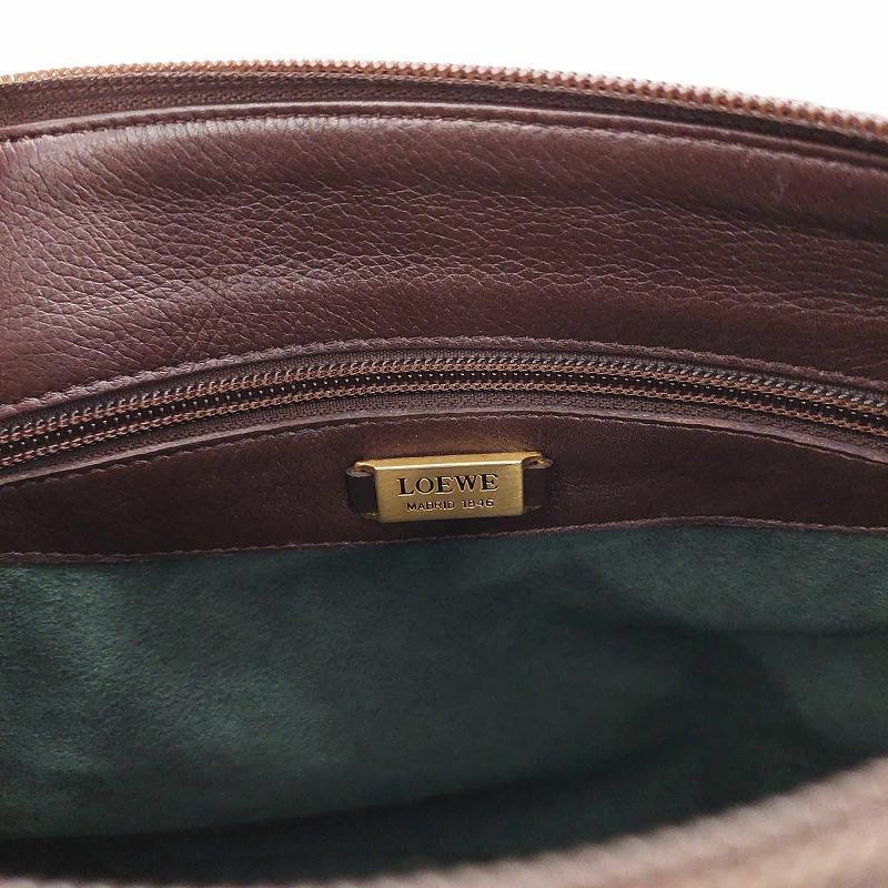 LOEWE（ロエベ） ヴィンテージ エンボスレザー アナグラム ショルダー 