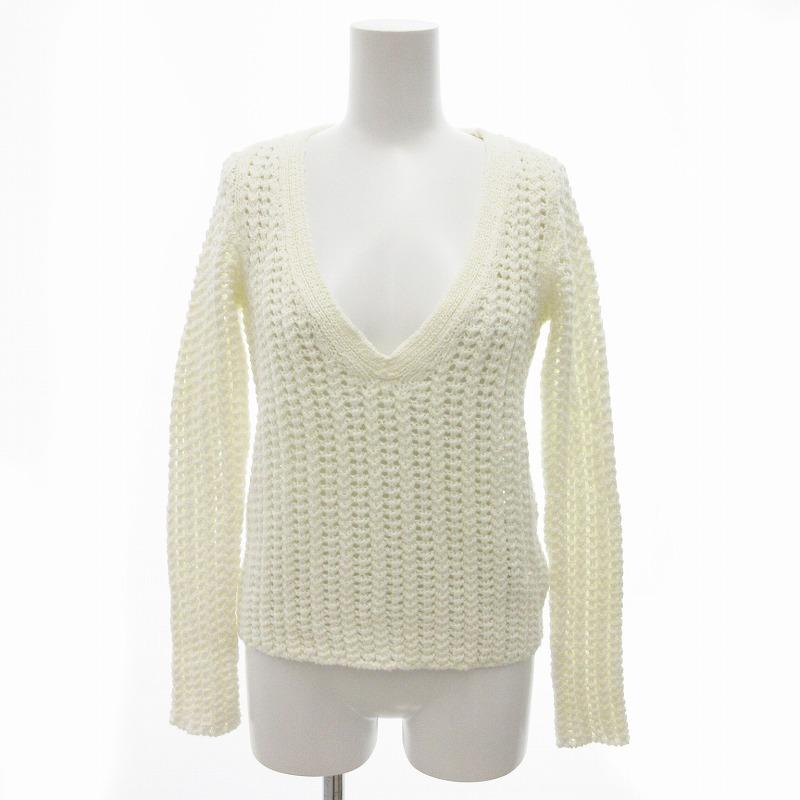クルチアーニ cruciani 美品 ニット セーター 鍵編み Vネック 長袖 36 