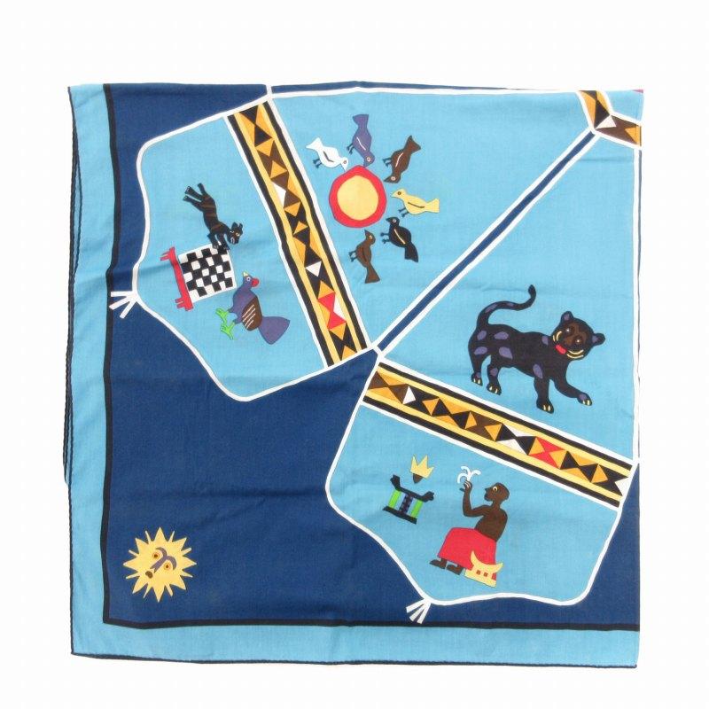 HERMES エルメス ヴィンテージ カレ140 コットン ストール スカーフ