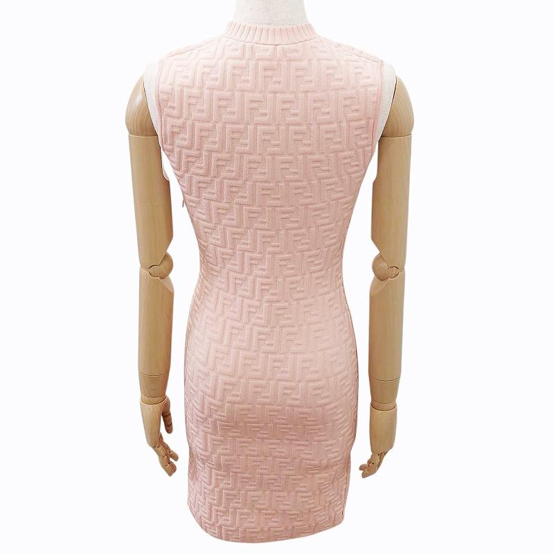 FENDI フェンディ 美品 21年 ズッカ柄 ビスコート ドレス ワンピース  