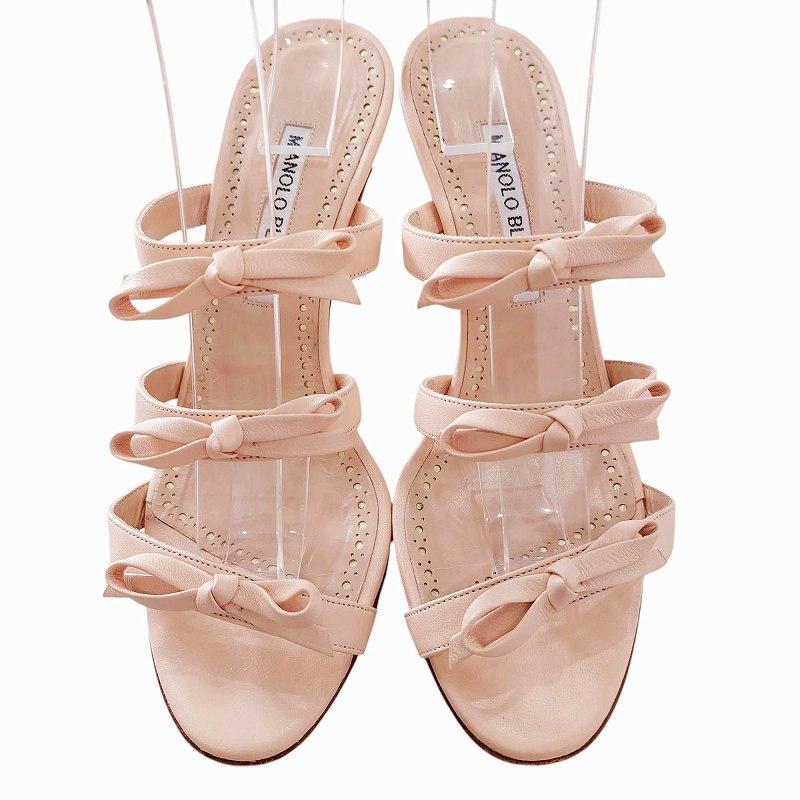 マノロブラニク ミュールサンダル リボン マノロブラニク MANOLO