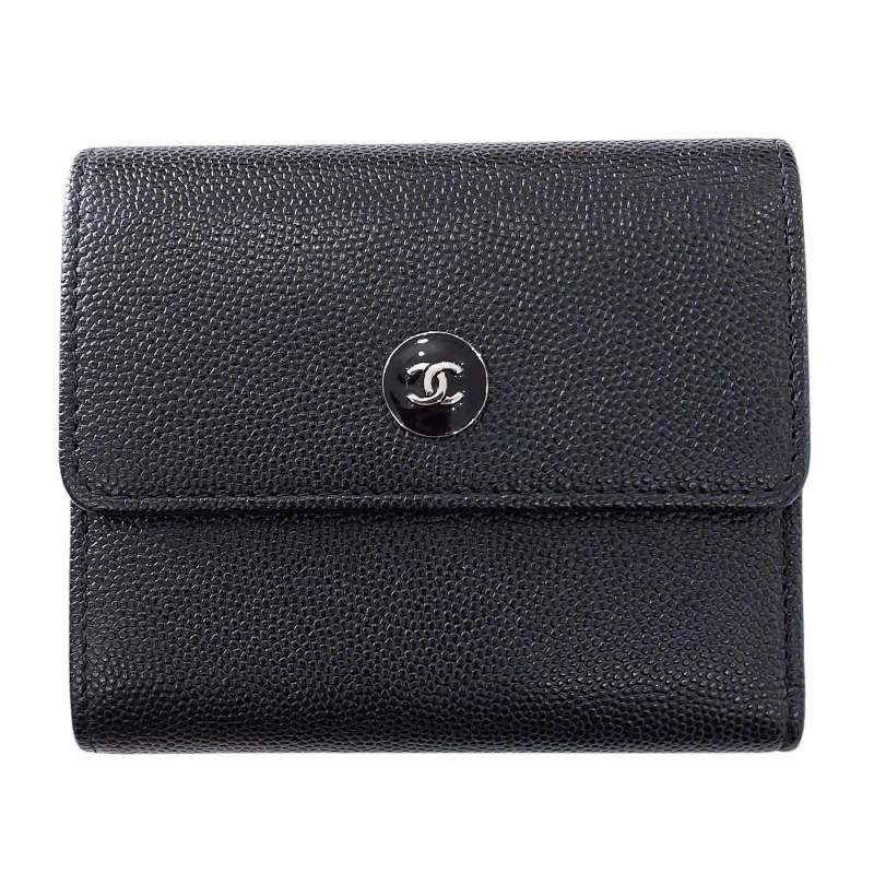 CHANEL シャネル 美品 三つ折り財布 コンパクトウォレット 22