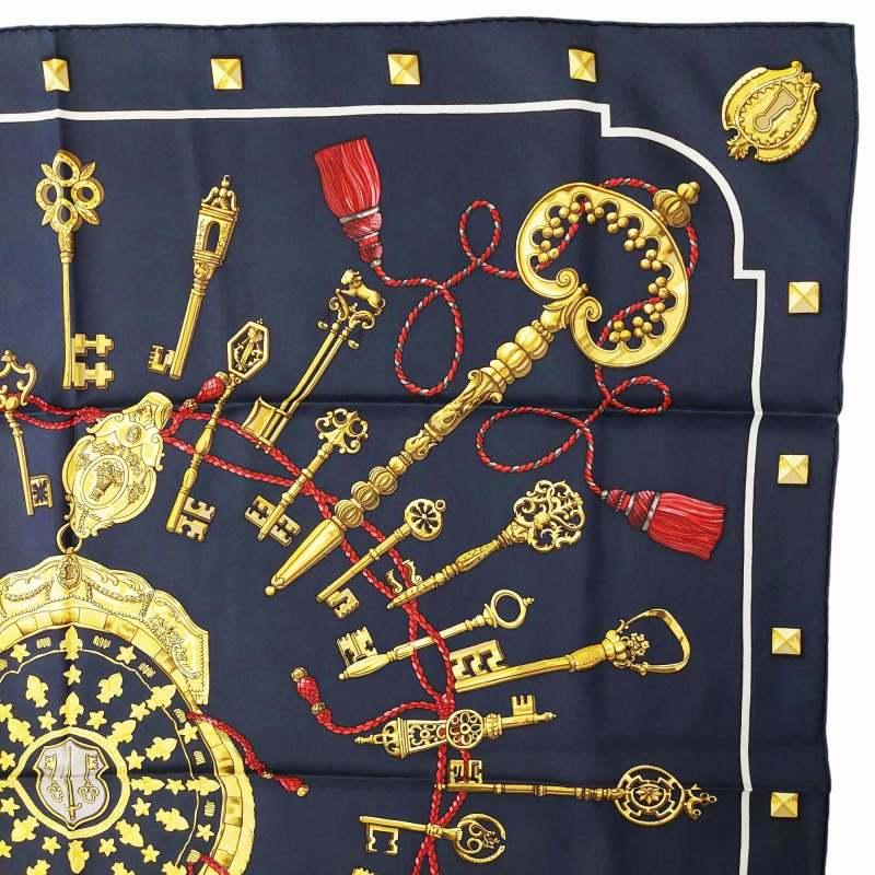 HERMES 大判シルクスカーフ　カレ90 鍵　ブラック×ゴールド 極美品 楽天市場】エルメス HERMES スカーフ カレ90 LES CLES 鍵 シルク