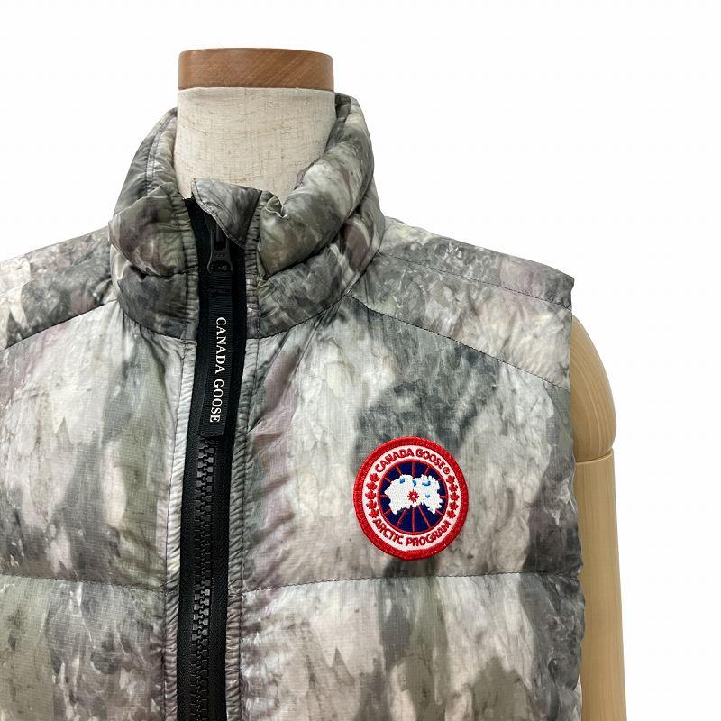 カナダグース CANADA GOOSE 美品 Cypress Vest ダウンベスト 総柄 ロゴ